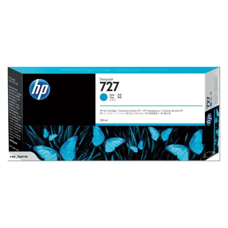 Tinta HP 727 300 ML Cian Original (F9J76A) | Tienda NYSI