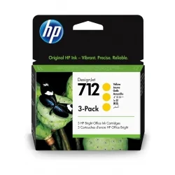 Tinta HP 712 29 ml 3pack Amarilla (3ED79A) | Tienda NYSI